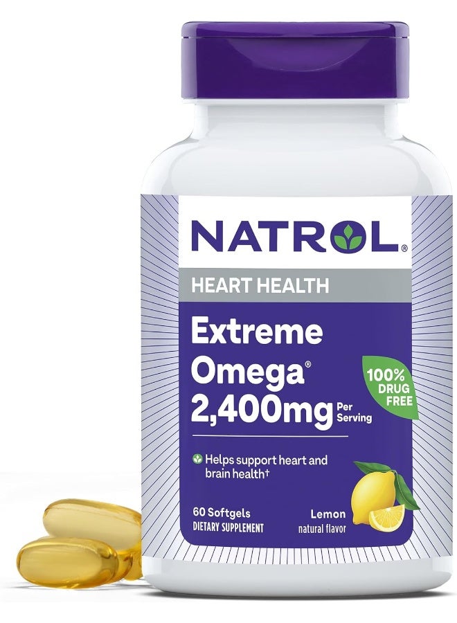 Natrol Heart Health Extreme, Ogema 2400mg - 60 Softgels Packaging May Vary - Image 4